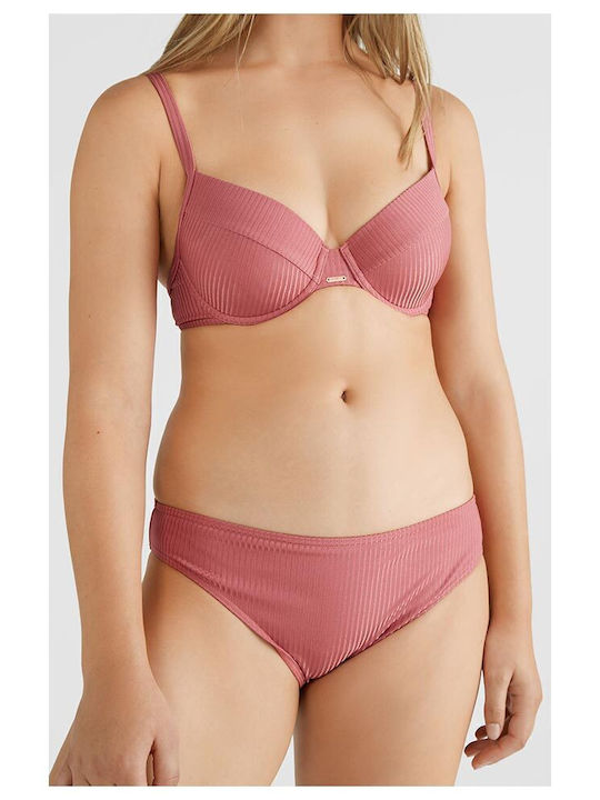 Bikini Set Bra & Slip Bottom with Adjustable Straps Pink