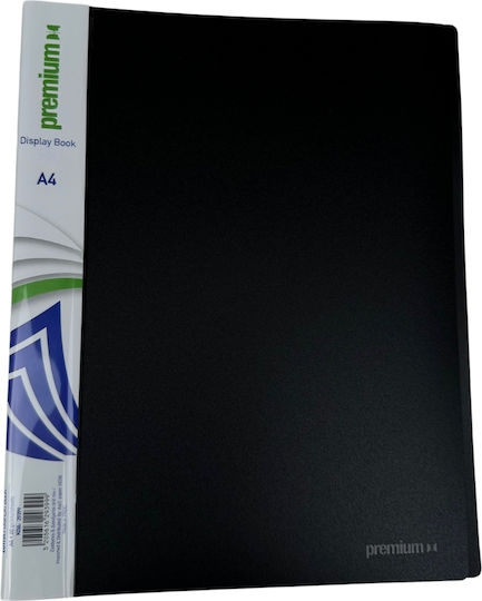 A&G Paper Clipboard Flexible with 10 plastic sleeves Slides for Paper A4 Black 1pcs
