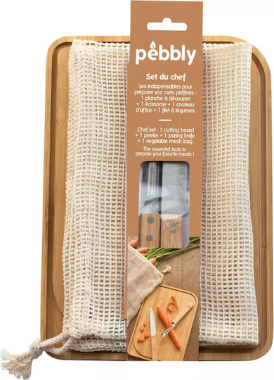 Pebbly Σετ Επιφάνεια Κοπής από Μπαμπού 28x20cm