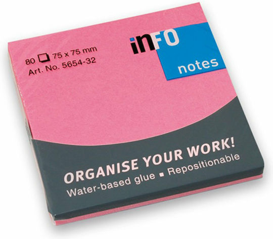 Haftnotizen im Würfel 80 Blätter Rosa 7.5x7.5Stück Info Notes Brilliant