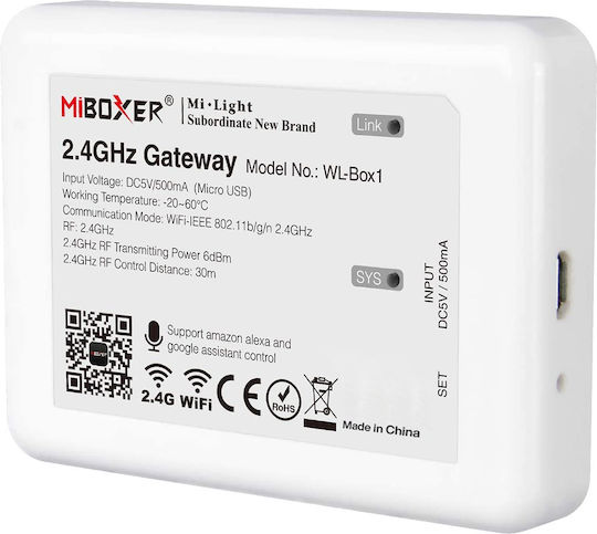 GloboStar MiBOXER WL-Box1 Интелигентен Превключвател 1 Канал Wi-Fi & RF