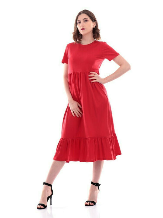 Only Midi Kleid Rot