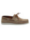 Damiani 1801 Men's Leather Boat Shoes Cigar 1801