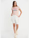 Funky Buddha Women's Sporty Shorts Off White