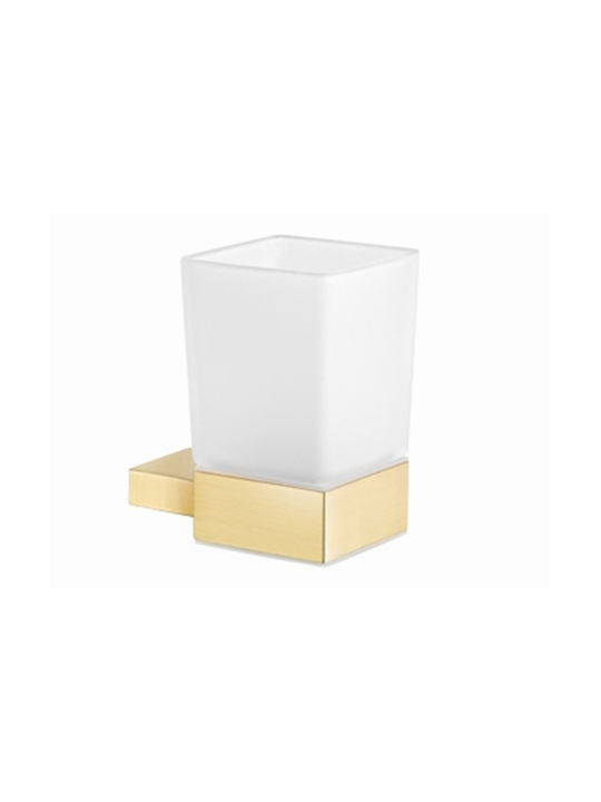 Sanco Monogramm Metallic Cup Holder Countertop Brushed Brass