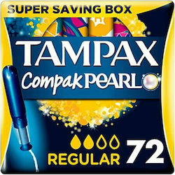 Tampax Ταμπόν Compak Pearl με Απλικατέρ για Κανονική Ροή 72τμχ