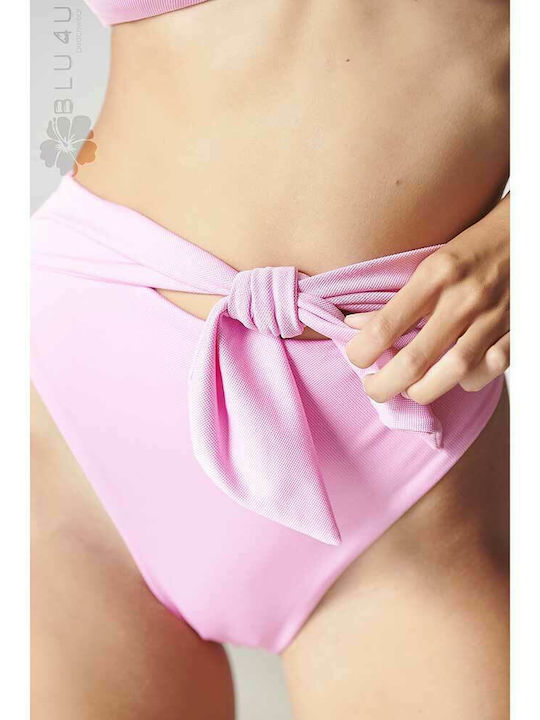 Blu4u Lelia Bikini Slip Hohe Taille Rosa