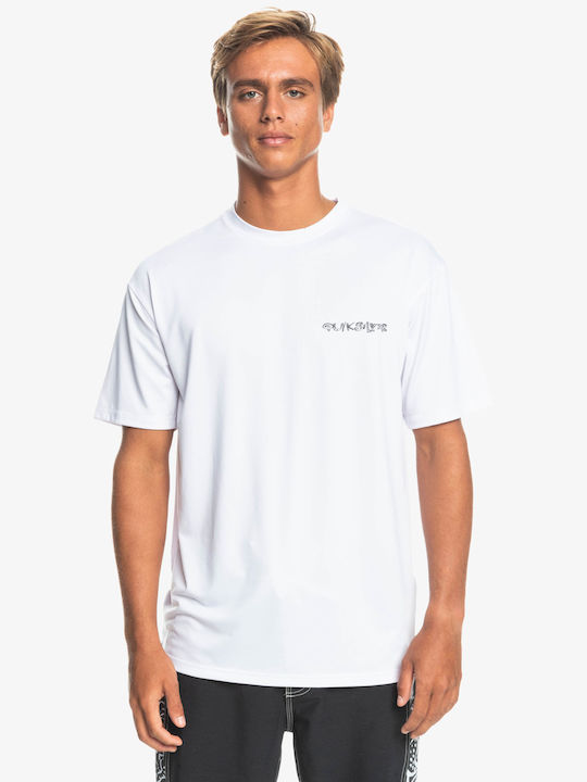 Quiksilver Ανδρικό T-shirt Λευκό με Στάμπα