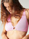Blu4u Triangle Bikini Top with Adjustable Straps Pink