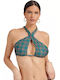 Guess High Neck Bikini Top Green