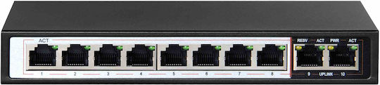 Extralink Ceres Unverwaltet L2 PoE+ Switch mit 8 Ports Gigabit (1Gbps) Ethernet