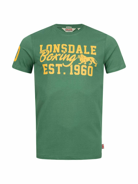 Lonsdale Ανδρικό T-shirt Green / Mustard με Λογότυπο