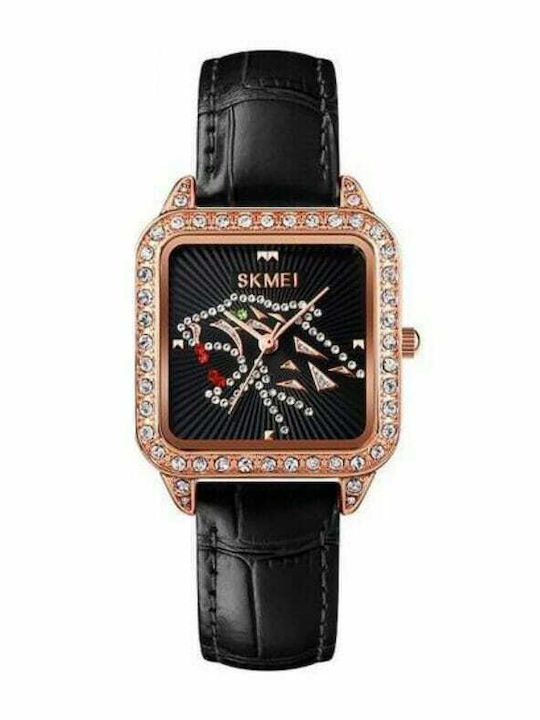Skmei 1768 Women's Watch with Leather Strap Black
