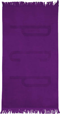 PCP Beach Towel Cotton Purple with Fringes 180x100cm.