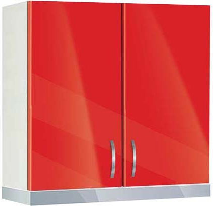 60A Hood Cabinet White / Red Glossy 60x30x68cm