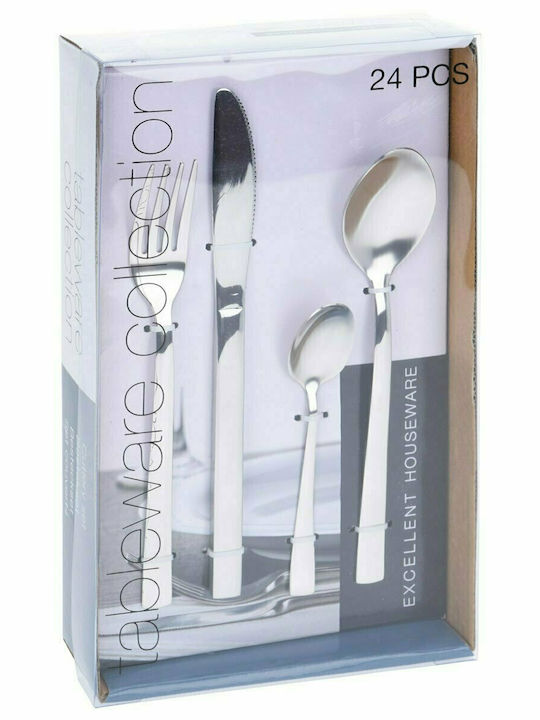 Сет ножове и вилице Неръждаеми Сребрист 24бр
