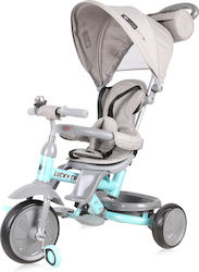 Lorelli Lucky Crew Kids Tricycle with Storage Basket, Push Handle & Sunshade for 1-3 Years Gray