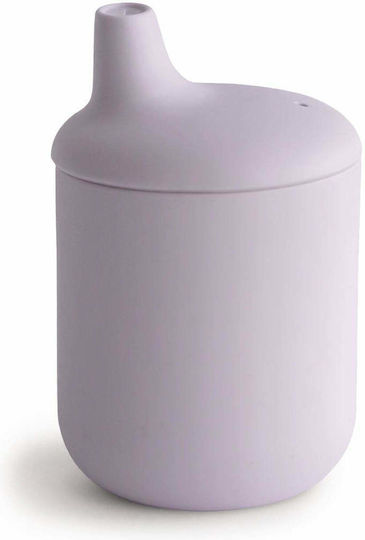 Mushie Παιδικό Ποτηράκι "Sippy Cup" από Σιλικόνη Μωβ για 6m+