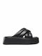 Courtney Leather Women's Flat Sandals in Black Color