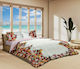 Makis Tselios Home Duvet Set Queen 240x260cm Giardino Multicolour 3pcs 350 GSMGsm