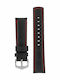 Hirsch Grand Duke Long Lederriemen Schwarz 24mm