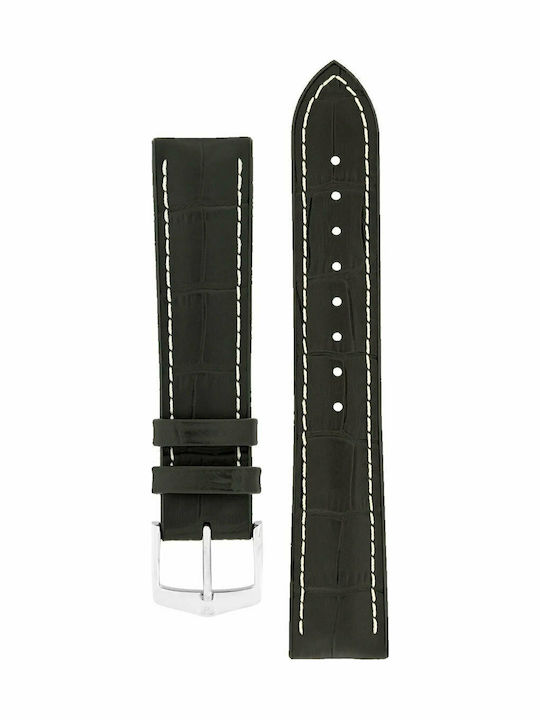 Hirsch George Alligator Lederriemen Schwarz 24mm
