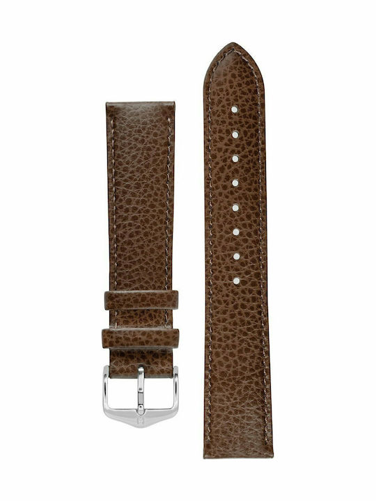 Hirsch Kansas Δερμάτινο Λουράκι Καφέ 24mm