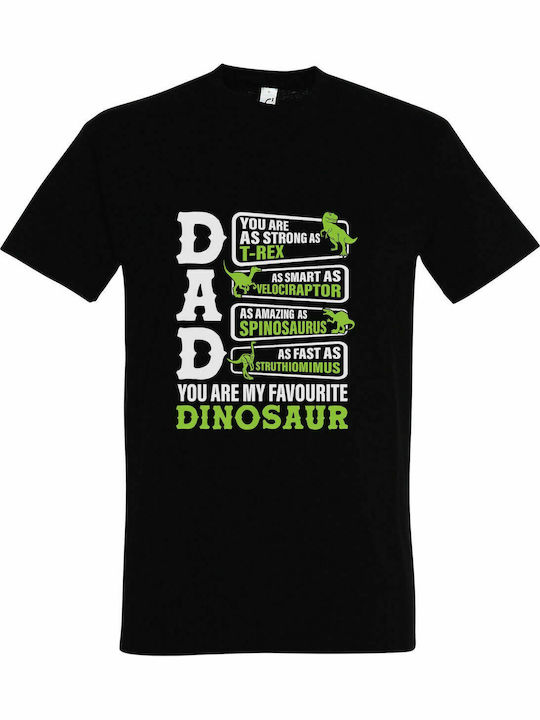 Tricou unisex, " DAD You Are My Favourite Dinosaur ", Negru