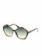 Guess Women's Sunglasses with Brown Tartaruga Plastic Frame and Green Gradient Lens GU7813 53P