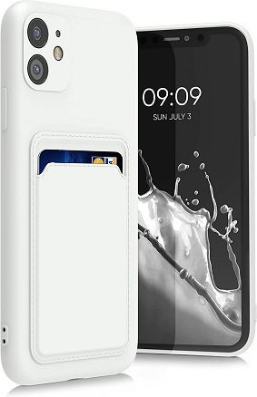 Forcell Back Cover Silicon cu Suport pentru Carduri Alb (iPhone 11)