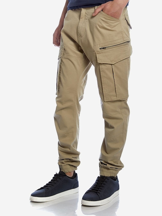 Trousers Cargo Elastic in Regular Fit Beige