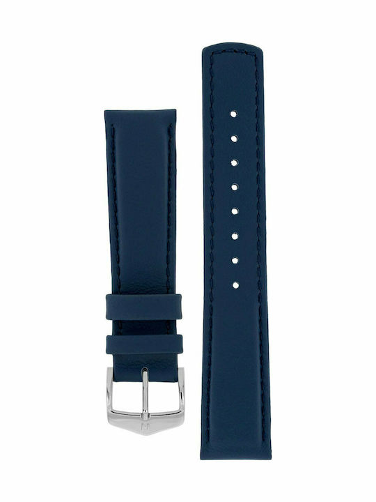 Hirsch Runner Δερμάτινο Λουράκι Μπλε 22mm