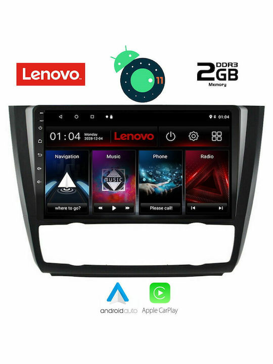 Lenovo Car-Audiosystem für BMW Serie 1,S.1 / E81 Audi A7 2004-2013 mit Klima (Bluetooth/USB/AUX/WiFi/GPS/Apple-Carplay) mit Touchscreen 9"