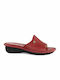 Anatomische Leder Damen Hausschuhe in Rot Farbe