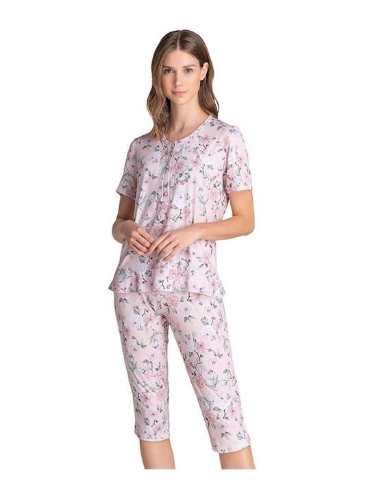Odyssey Sommer Damen Pyjama-Set Baumwolle Rosa