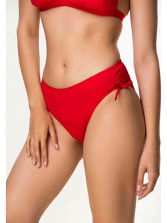 Bluepoint Bikini Alunecare cu Șnururi Roșu