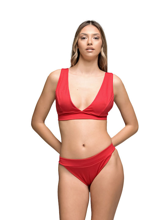 LikeMe Bikini Set Bra & Slip Bottom Red