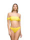 LikeMe Bikini Set Off Shoulder Top & Slip Bottom Yellow