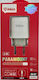 Inkax с 2 USB-A порта и кабел Lightning Бял (CD-97)
