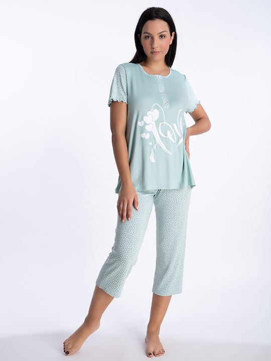 Rachel Sommer Damen Pyjama-Set Grün