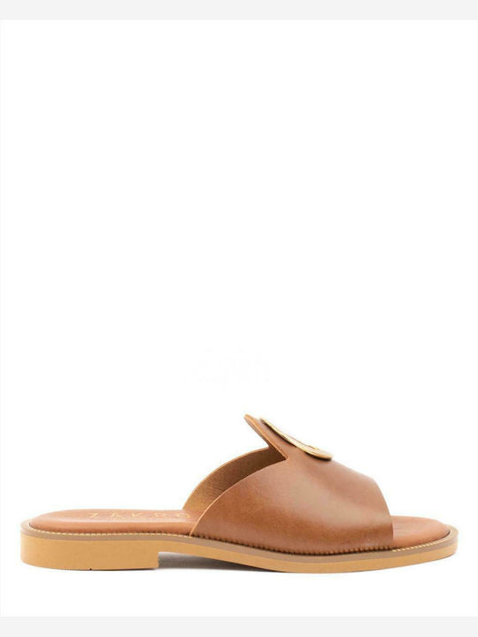 Leather slippers Sandals ZAKRO COLLECTION VENUS-408 TABACCO TOBACCO