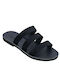 Women's sandals Climatsakis wide straps black 732