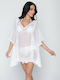 Luna Feminin Scurt Caftan de Plajă Alb