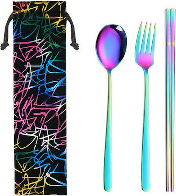 Metallic Chopsticks Multicolour 3pcs