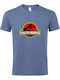 kirikoko I Hate People T-shirt Jurassic Park Blue Cotton