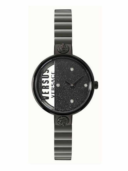 Versus by Versace Rue Denoyez Γυναικείο Ρολόι 34mm Μπαταρίας με Μαύρο Μεταλλικό Μπρασελέ
