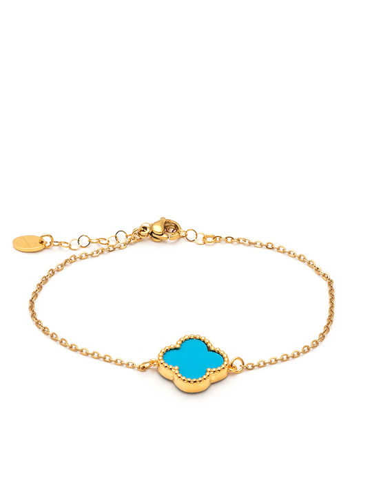 Lifelikes Bracelet 'Royal Flower' Turquoise Gold