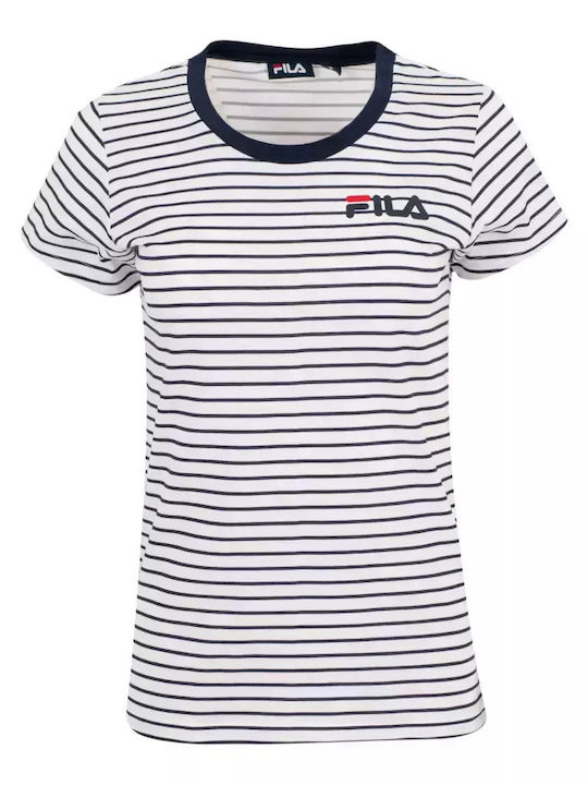 FILA Ara Tricou Damă Cu Dungi Alb