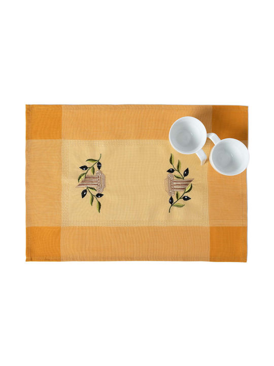 Silk Fashion Σουπλά Υφασμάτινο Κίτρινο 50x35cm 12τμχ