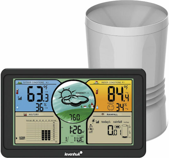 Levenhuk Wezzer Plus LP70 Wireless Digital Weather Station Tabletop Black